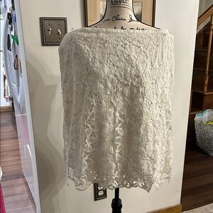 Lane Bryant 100% Cotton Elegant Lace White Skirt size 26, 26” length